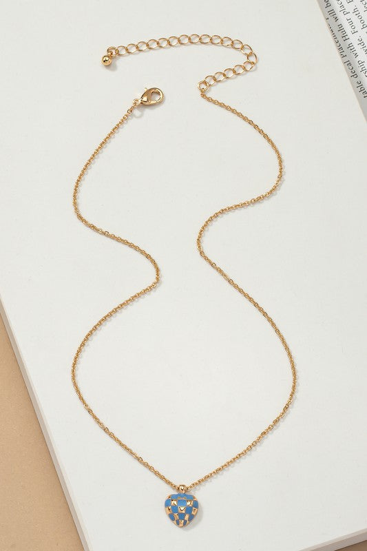 Checker Heart Necklace