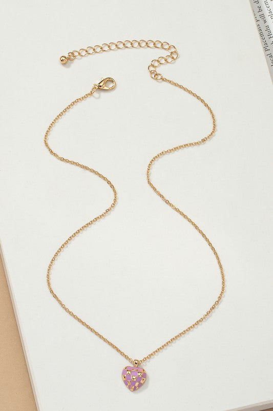 Checker Heart Necklace