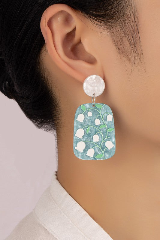 Acetate Flowers Drop Earrings