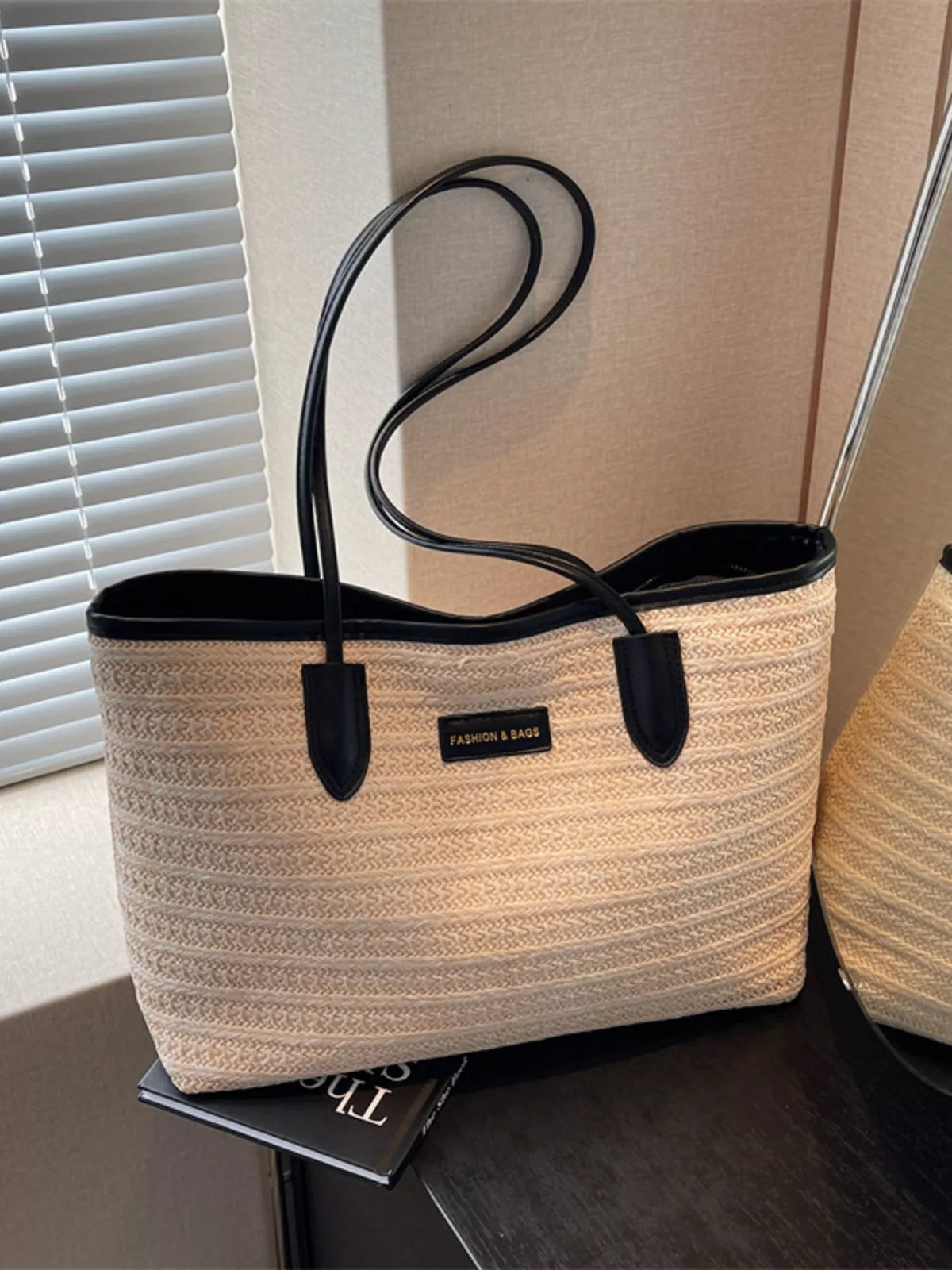 Woven Straw Tote Bag - alternate product view