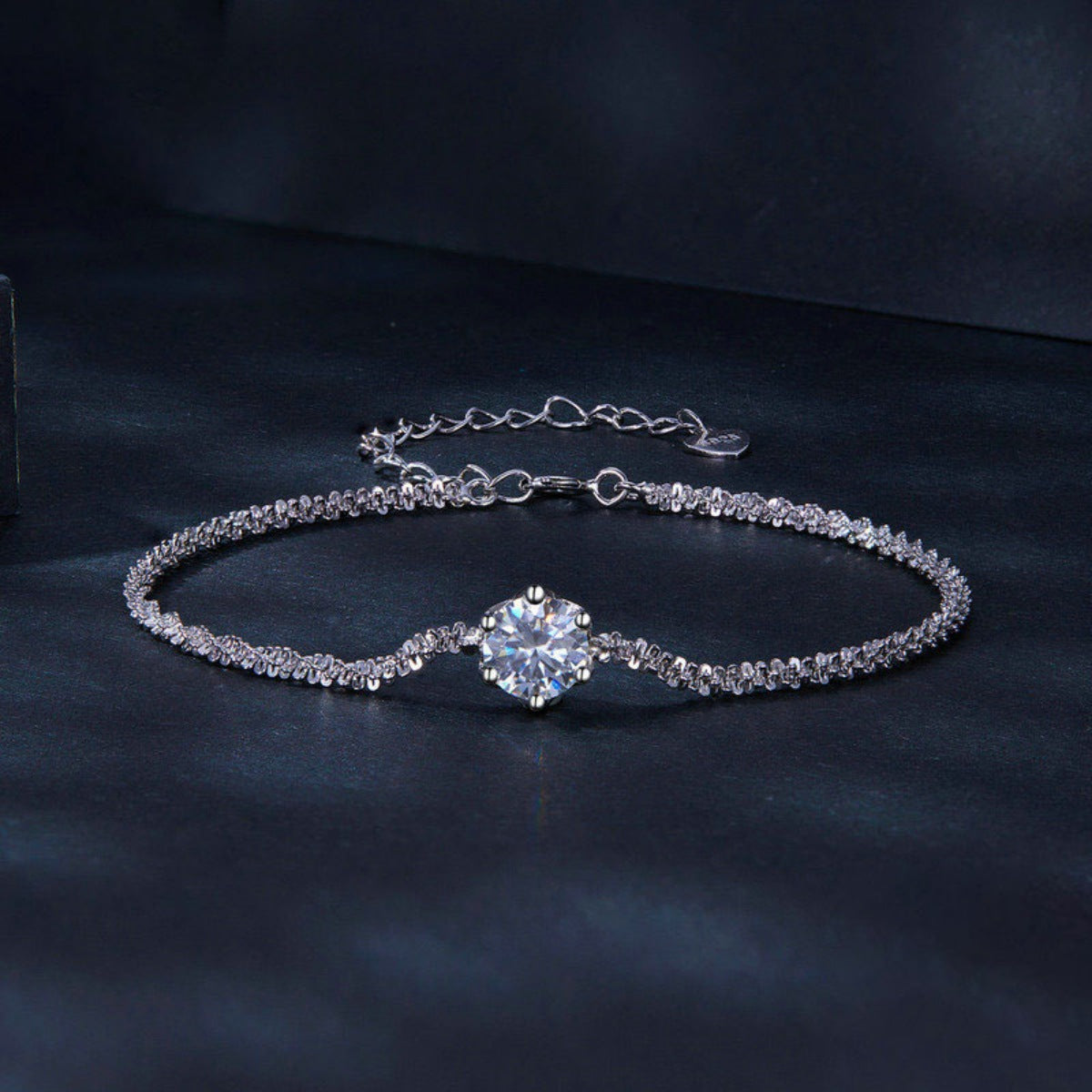 Sterling Silver Zircon Bracelet in Silver - women's bracelet