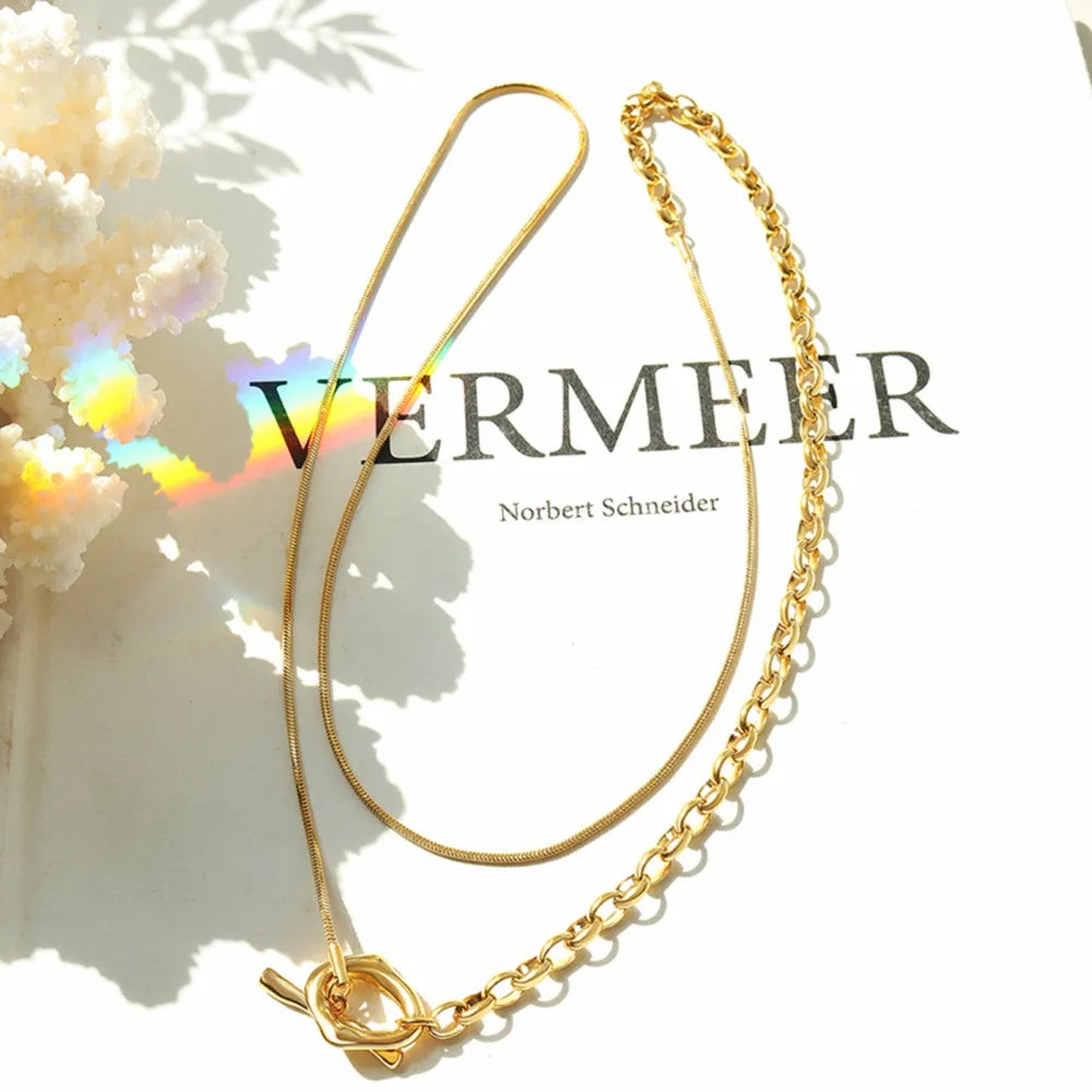 Titanium Steel Chain Necklace - alternate necklace view