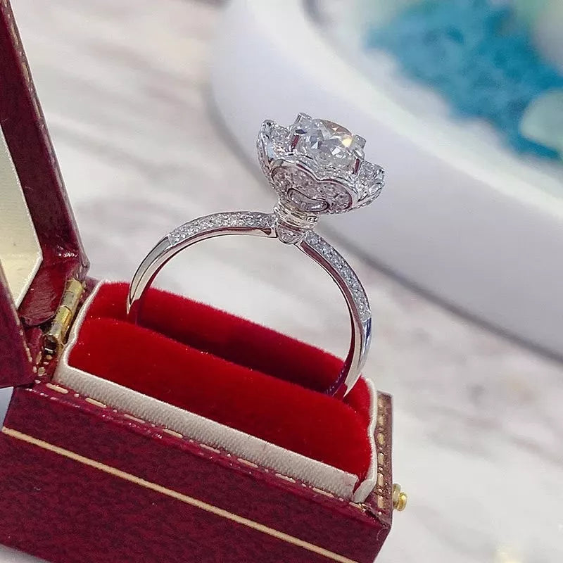 1 Carat Sterling Silver Moissanite Ring - alternate ring view