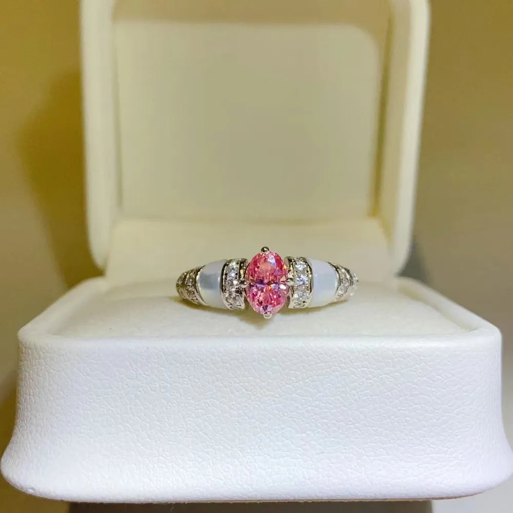 1 Carat Moissanite Sterling Silver Ring in Silver - women's ring