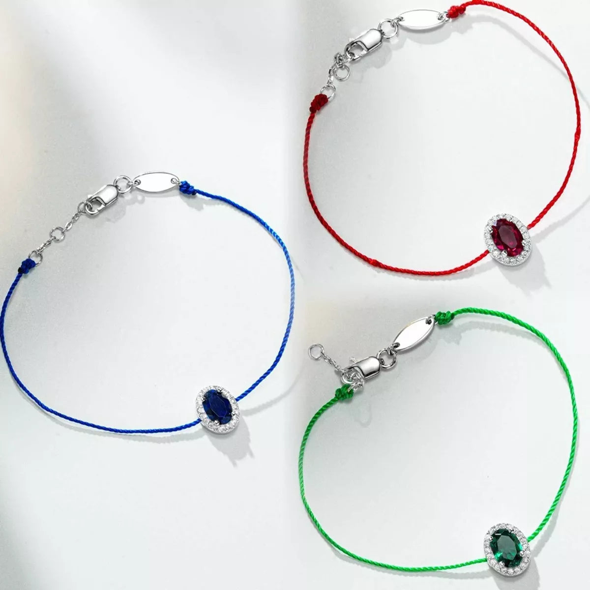 Oval Zircon Adjustable Bracelet in Green - women's bracelet