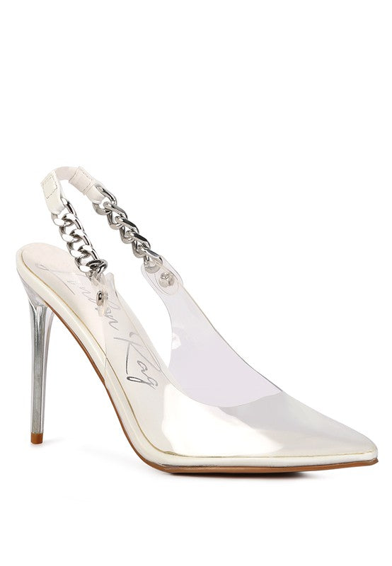 Chain Slingback Pumps