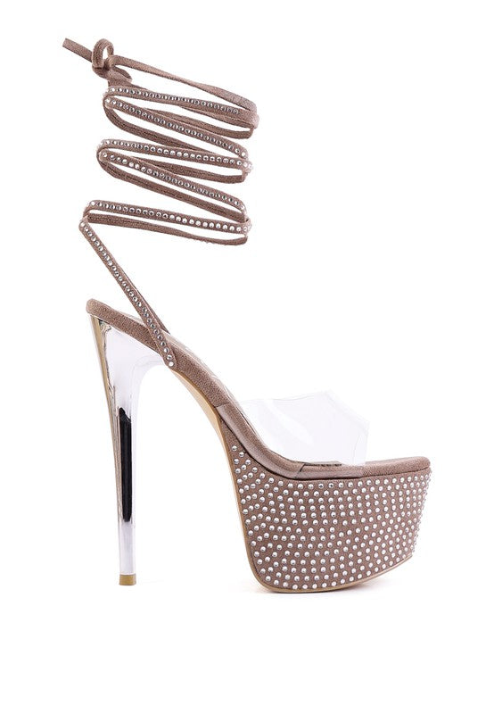 Diamante Strappy Stiletto Heels