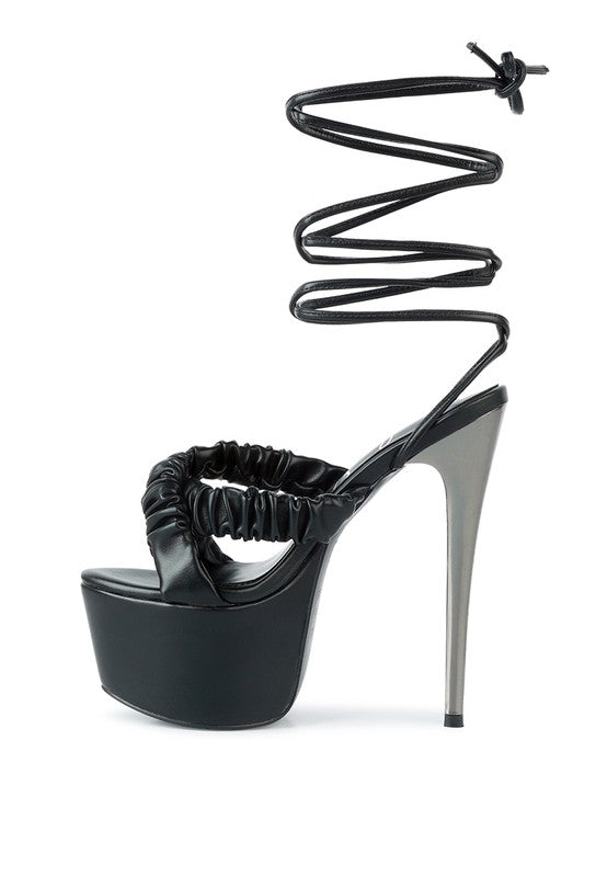 Scrunchie Strap Platform Heels