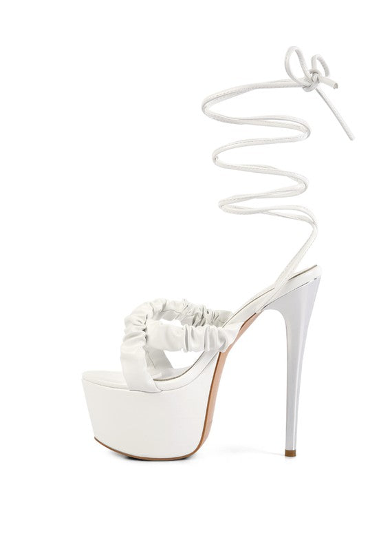 Scrunchie Strap Platform Heels