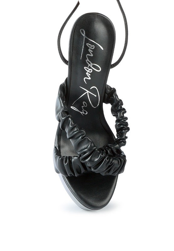 Scrunchie Strap Platform Heels
