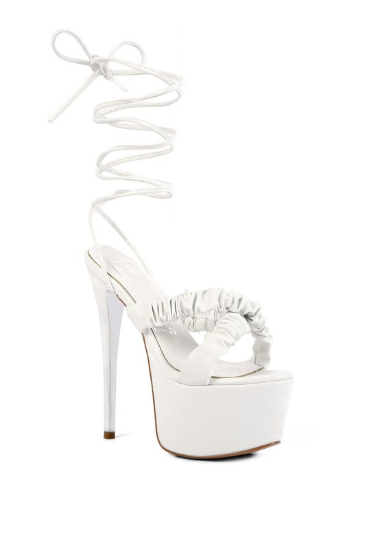 Scrunchie Strap Platform Heels