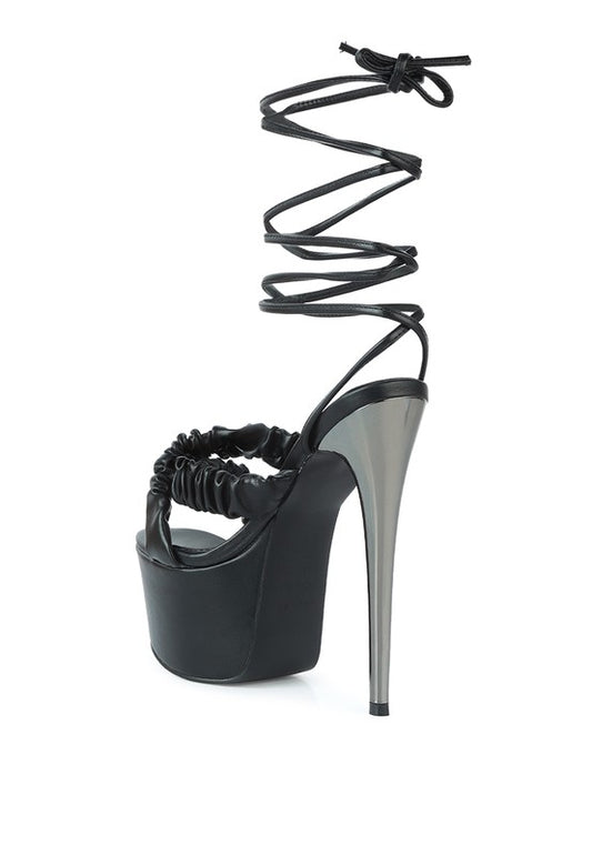 Scrunchie Strap Platform Heels