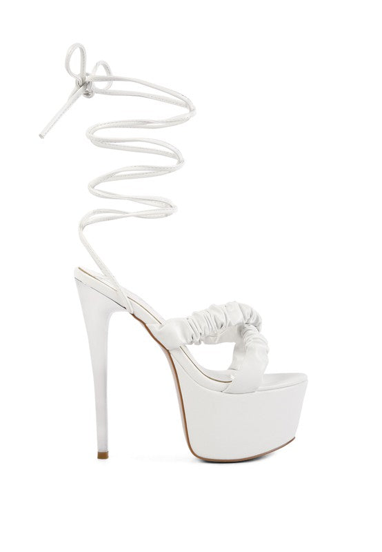 Scrunchie Strap Platform Heels