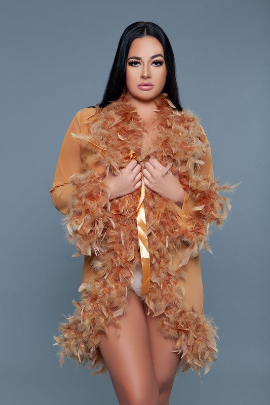 Luxe Feathered Short Robe