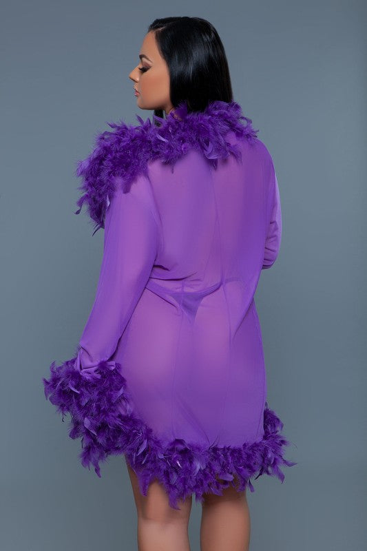Luxe Feathered Short Robe