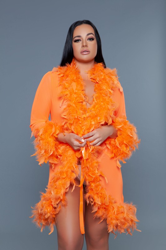 Luxe Feathered Short Robe