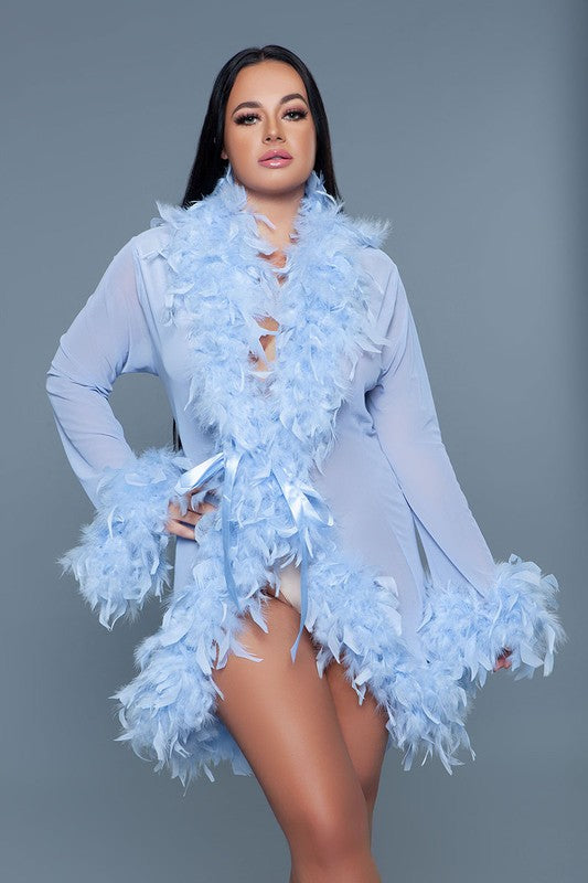 Luxe Feathered Short Robe