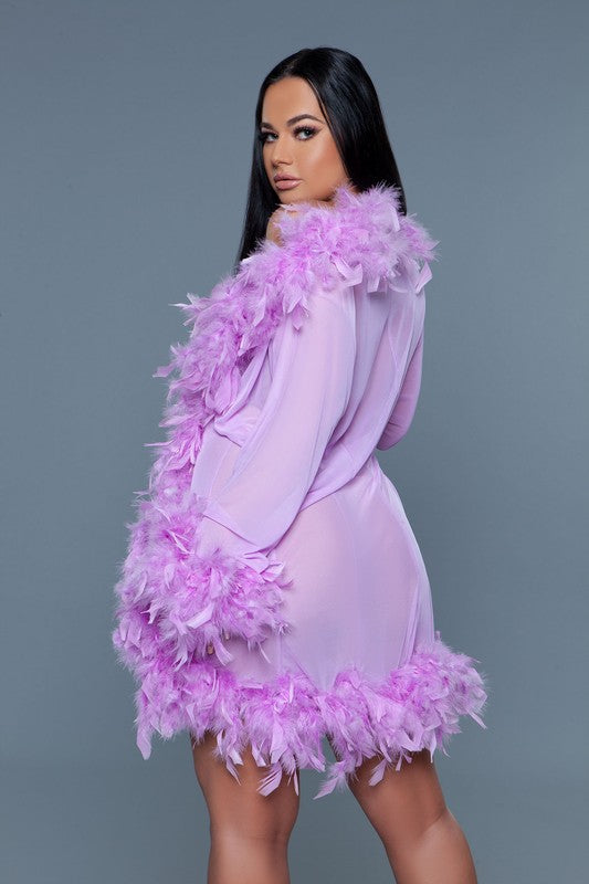 Luxe Feathered Short Robe