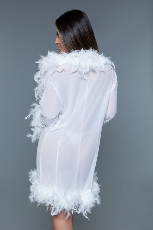 Luxe Feathered Short Robe