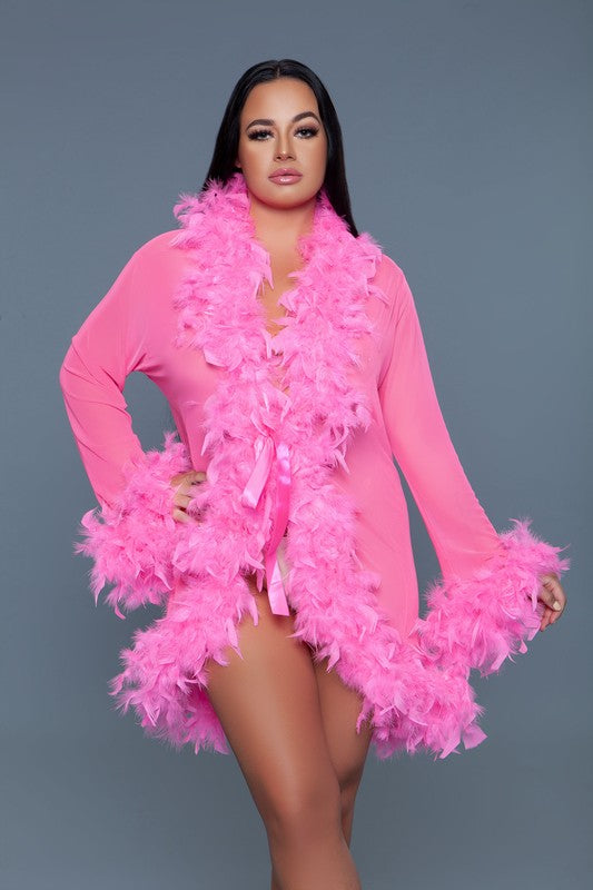 Luxe Feathered Short Robe