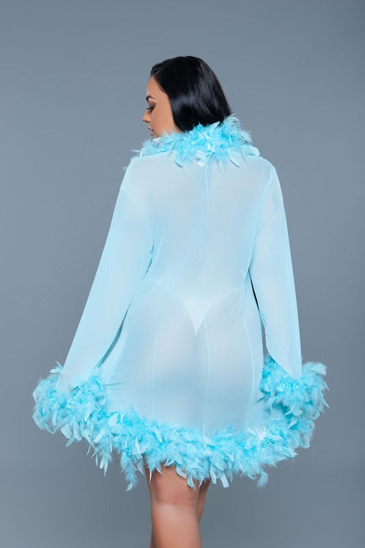Luxe Feathered Short Robe