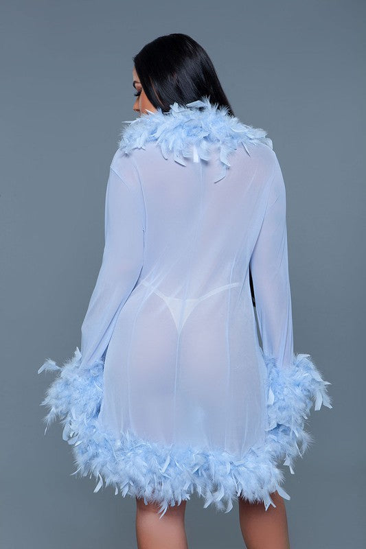 Luxe Feathered Short Robe