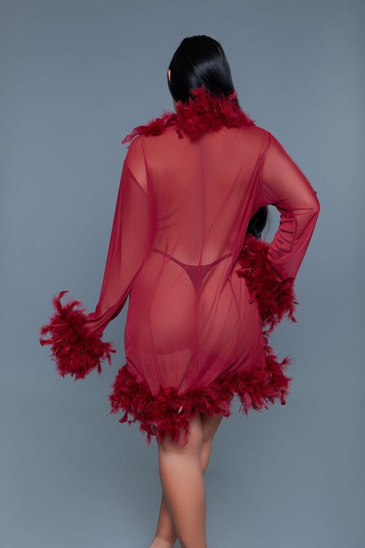 Luxe Feathered Short Robe