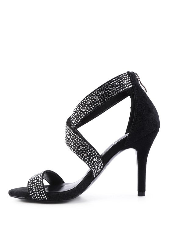 Rhinestone High Heeled Sandals