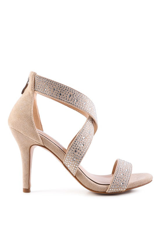 Rhinestone High Heeled Sandals