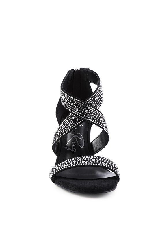 Rhinestone High Heeled Sandals