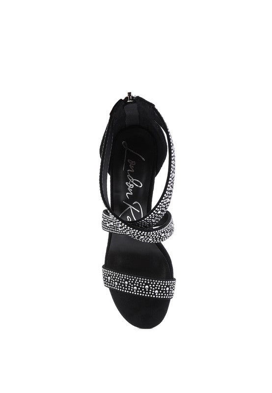 Rhinestone High Heeled Sandals