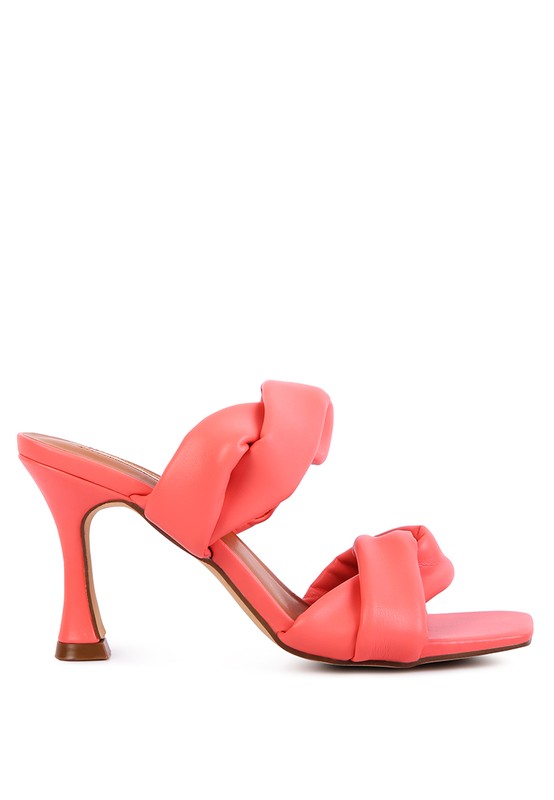 Twisted Strap Spool Heel Sandals