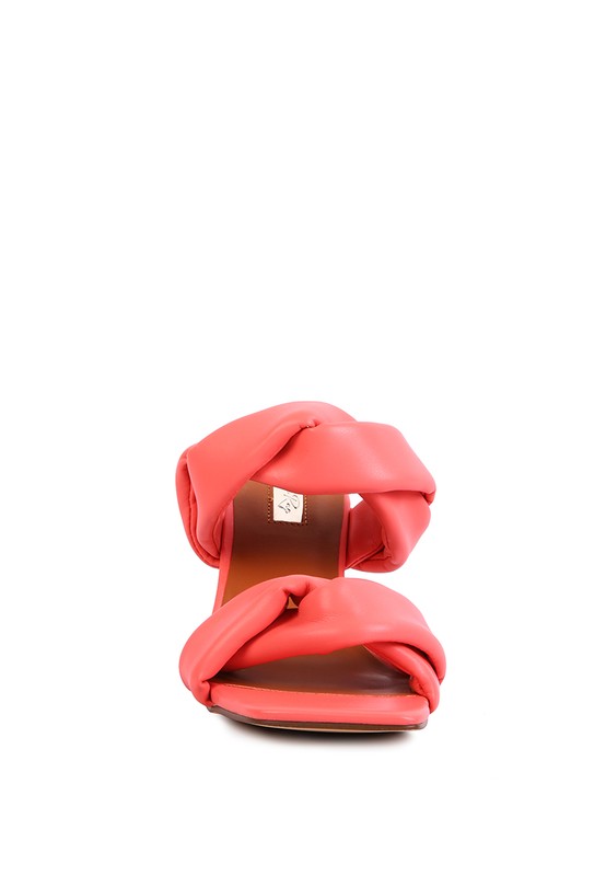 Twisted Strap Spool Heel Sandals