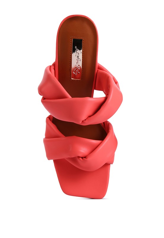 Twisted Strap Spool Heel Sandals