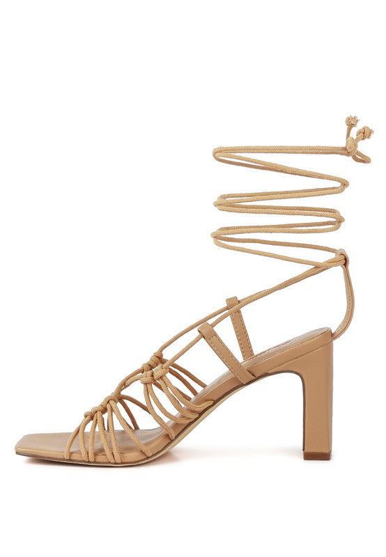 Lace Up Block Heel Sandals