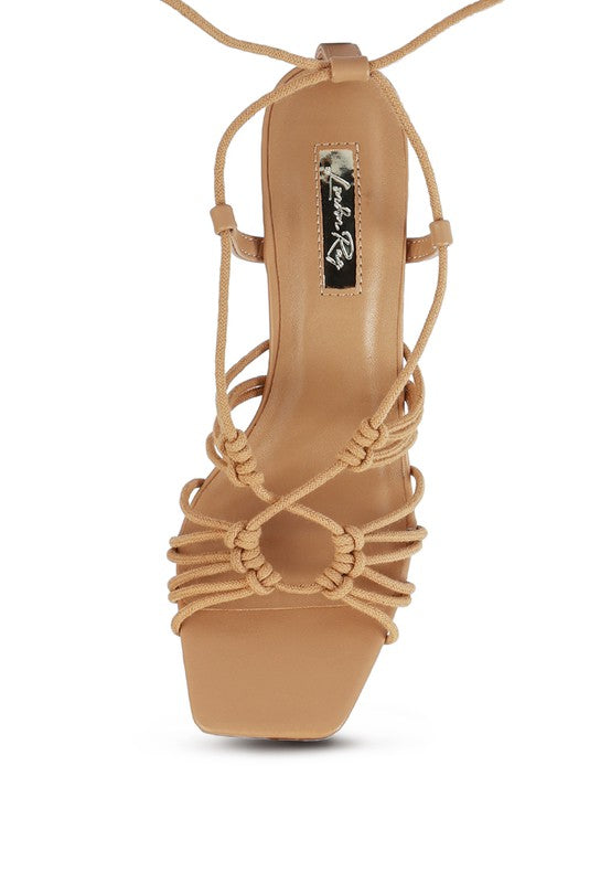 Lace Up Block Heel Sandals