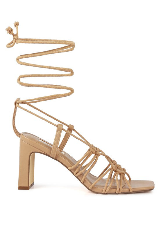 Lace Up Block Heel Sandals