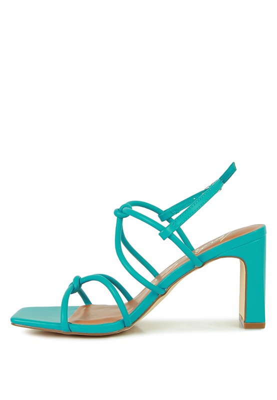 Knotted Strap Block Heel Sandals