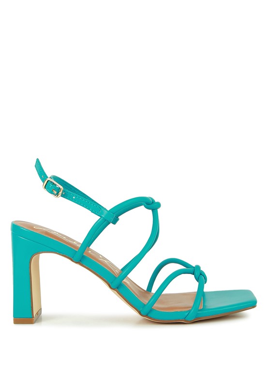 Knotted Strap Block Heel Sandals