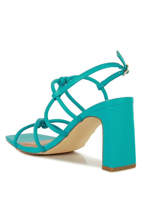 Knotted Strap Block Heel Sandals