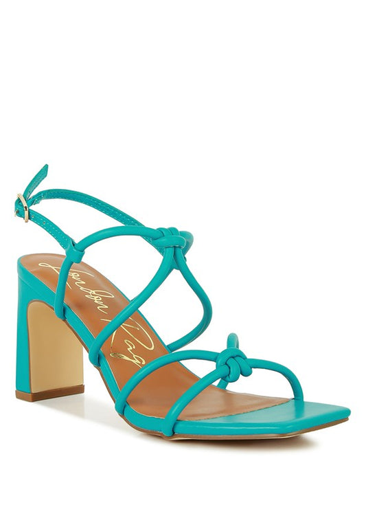 Knotted Strap Block Heel Sandals