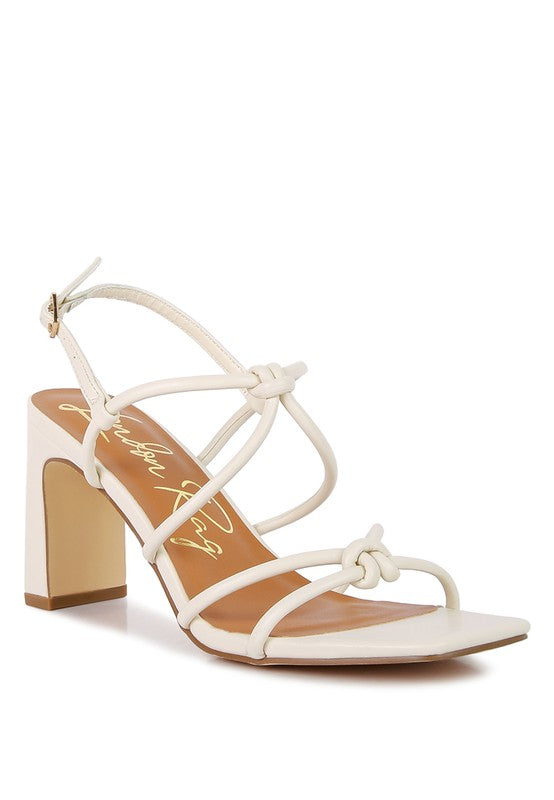 Knotted Strap Block Heel Sandals