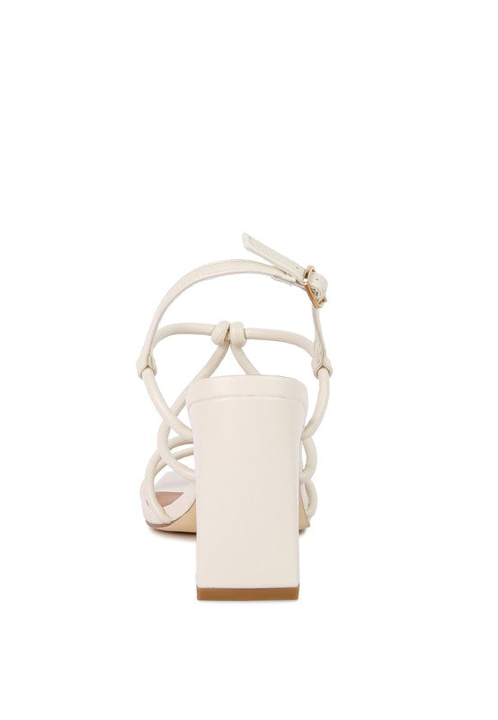 Knotted Strap Block Heel Sandals