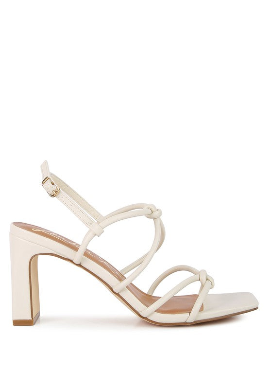 Knotted Strap Block Heel Sandals