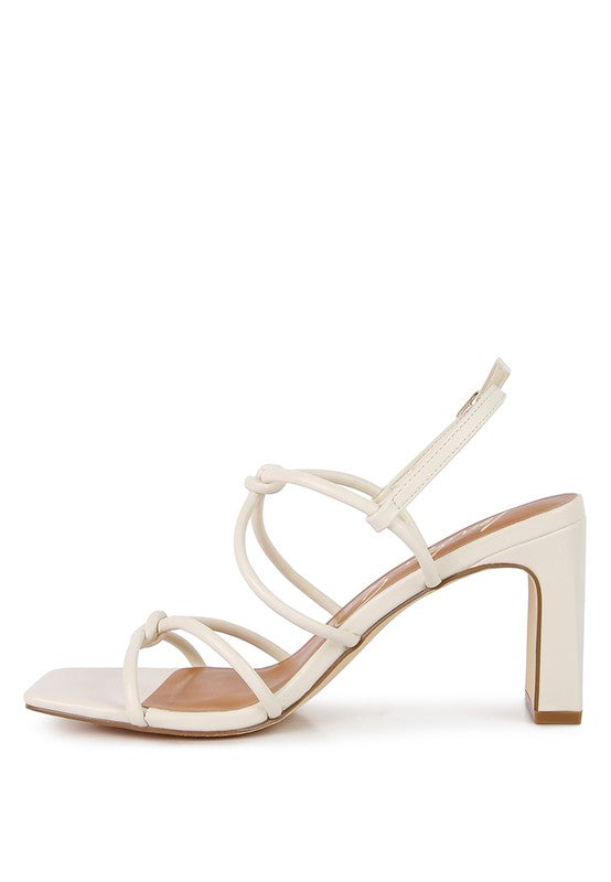 Knotted Strap Block Heel Sandals