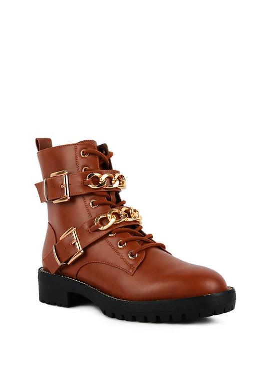 Metal Chain Biker Boots