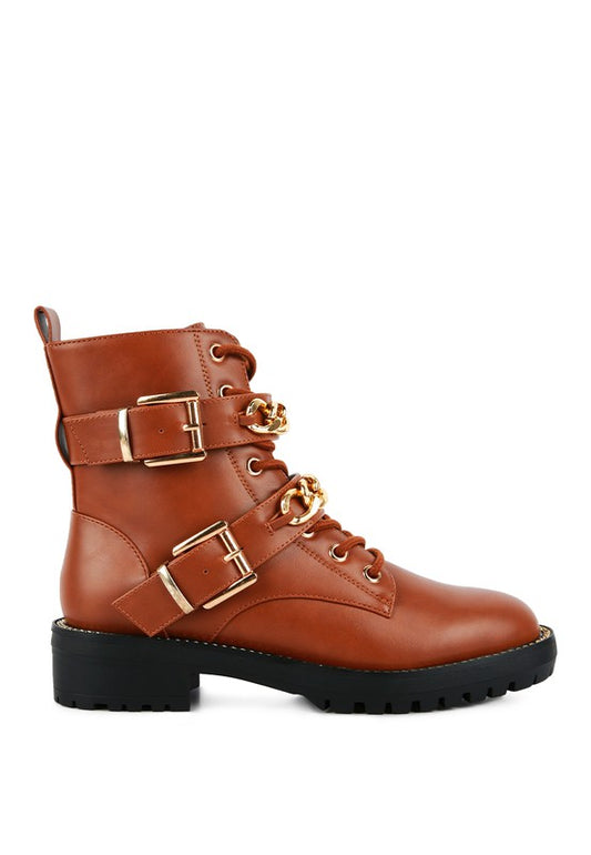 Metal Chain Biker Boots