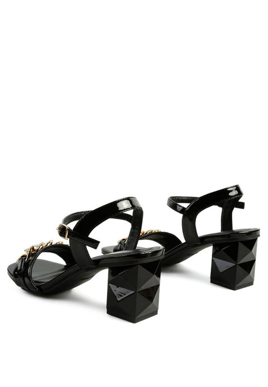 Metal Chain Link Heel Sandals