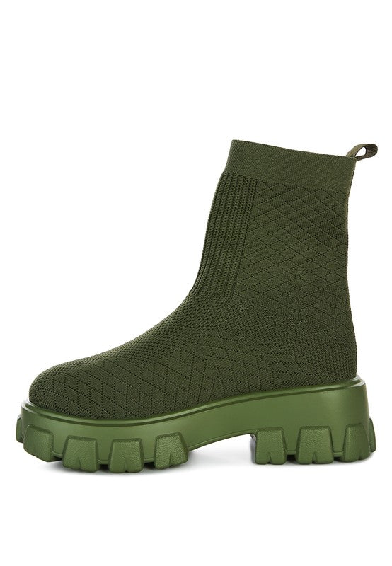 Stretch Knitted Ankle Boots