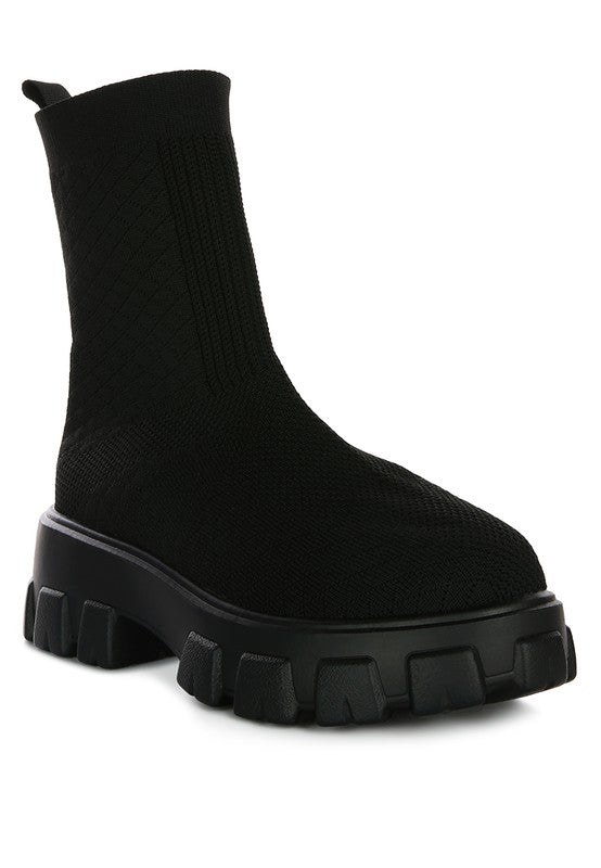 Stretch Knitted Ankle Boots
